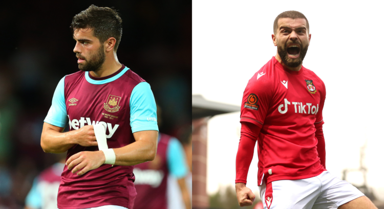 LEFT: Elliot Lee of West Ham Unitedduring the UEFA Europa League Qualifier between West Ham United and FC Lusitans at the Boleyn Ground RIGHT: Elli...