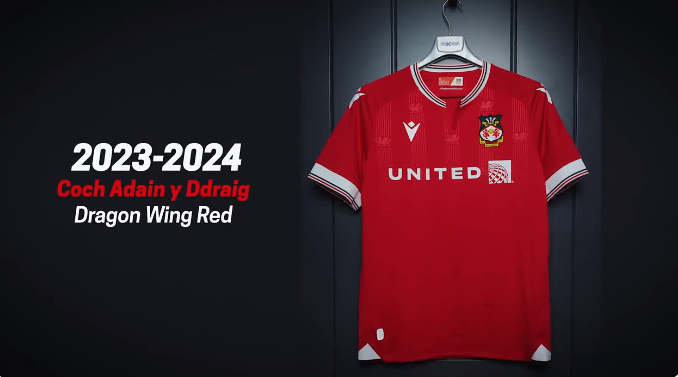 Screenshot of Wrexham's new 2023/2024 home kit