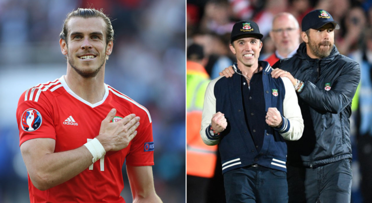 Side by side photo of Gareth Bale, Rob McElhenney and Ryan Reynolds