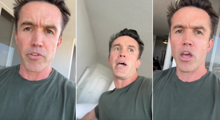 Side by side photos of Rob McElhenney