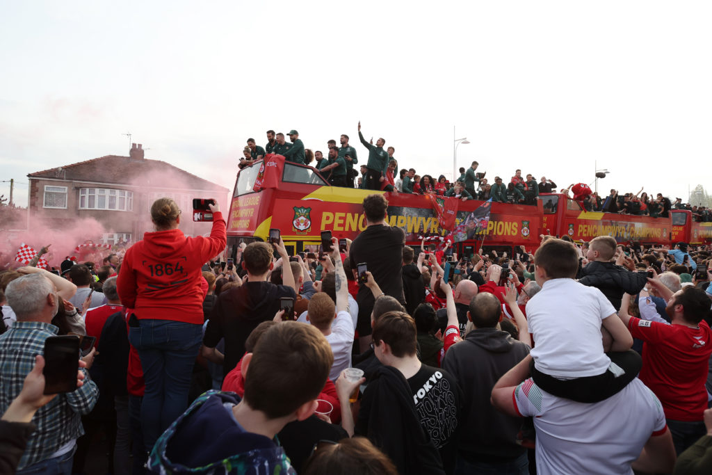 Wrexham FC Celebrate Promotion To League Football With Bus Parade