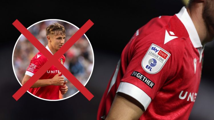 Detailed view of the League One and Together sleeve patches during the Sky Bet League One match. Inset, Max Cleworth.