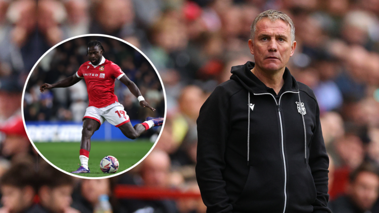 Phil Parkinson with an inset of Jacob Mendy