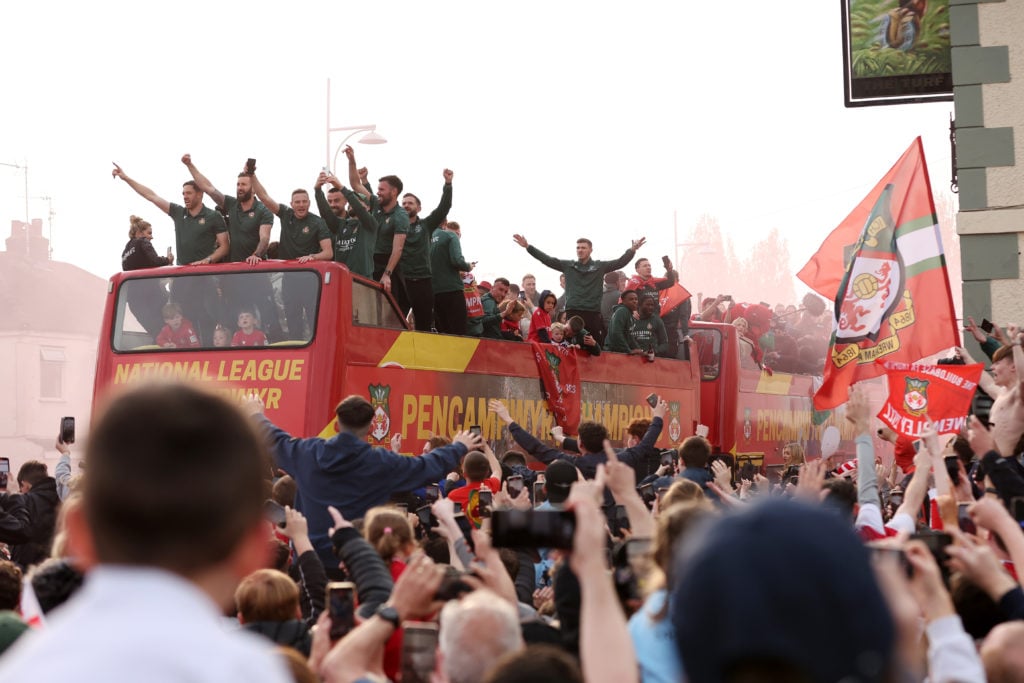 Wrexham FC Celebrate Promotion To League Football With Bus Parade
