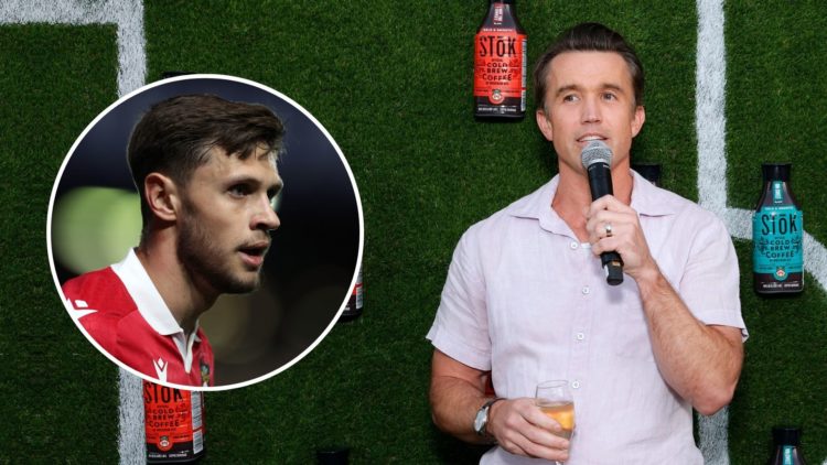 Rob McElhenney, Co-Chairman, Wrexham AFC speaks during Wrexham AFC's Wrex Coast Tour Kick-Off Party presented by STōK Cold Brew Coffee at The Bever...