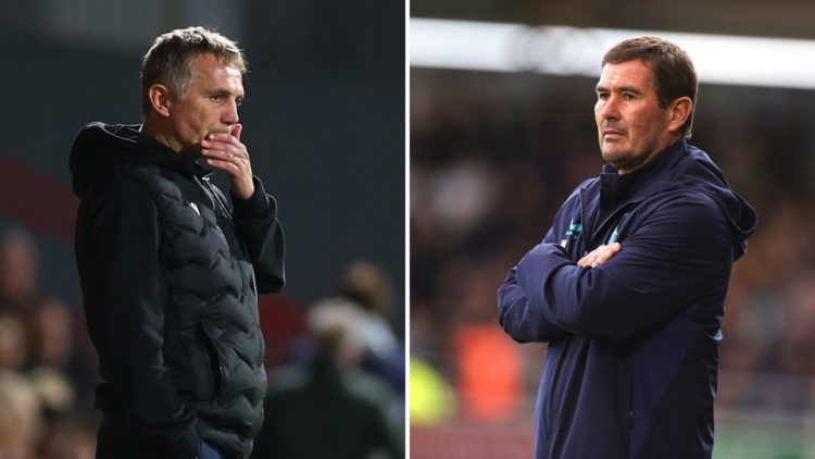 Split image of Phil Parkinson and Nigel Clough.