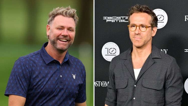 Split image of Brian McFadden and Ryan Reynolds.