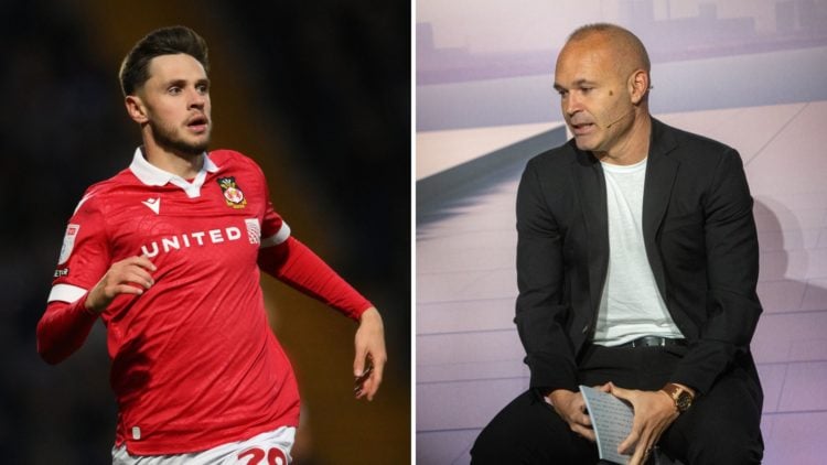 Wrexham's Ryan Barnett and Andres Iniesta