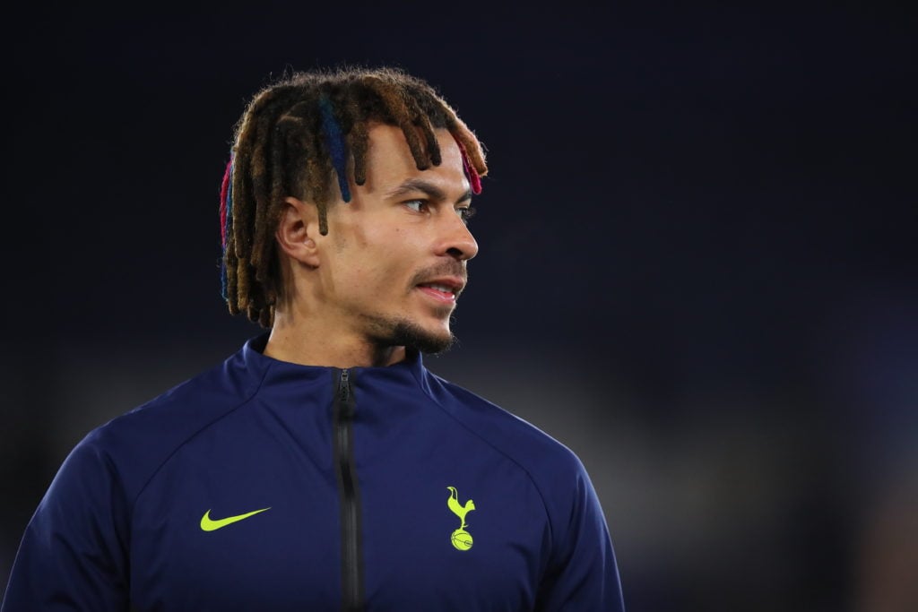 Dele Alli looks on during Leicester City v Tottenham Hotspur in the Premier League clash.