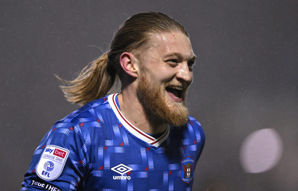 Luke Armstrong in action for Carlisle United