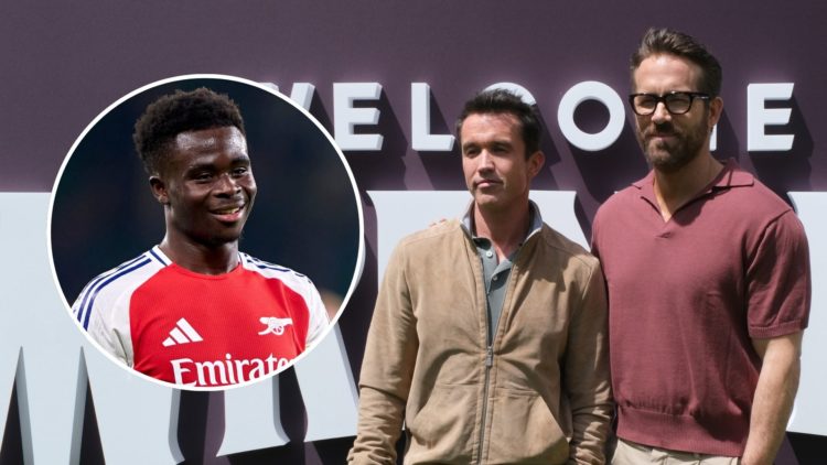 Ryan Reynolds and Rob McElhenney attend the FYC Red Carpet For FX's "Welcome To Wrexham" at The Television Academy. Inset, Bukayo Saka.