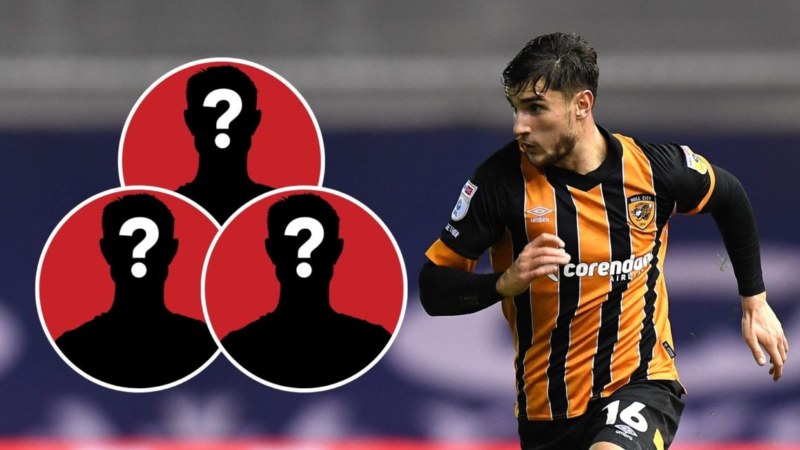 Ryan Longman of Hull City during the Sky Bet Championship match. Inset, three mystery players.
