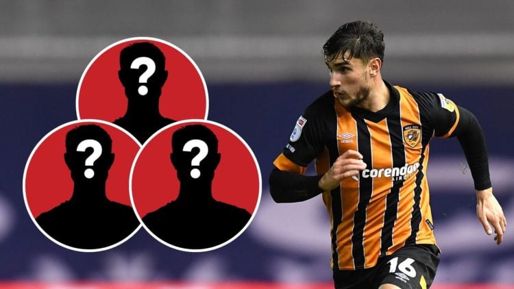 Ryan Longman of Hull City during the Sky Bet Championship match. Inset, three mystery players.