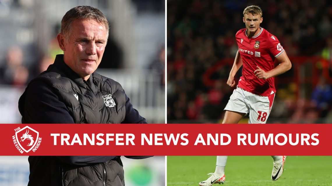 Phil Parkinson and Sam Dalby with a 'transfer news and rumours' banner