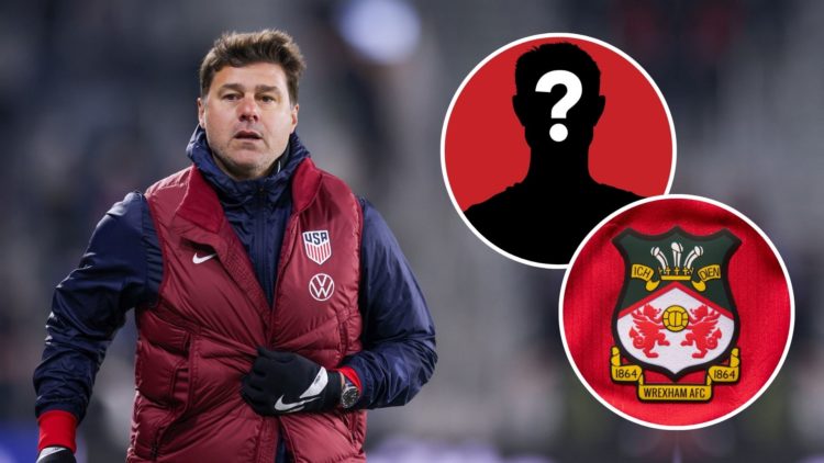 United States head coach Mauricio Pochettino along the sidelines during the second half against Costa Rica. Inset, mystery player and the Wrexham b...