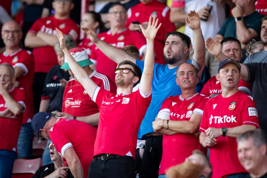 Wrexham fans enjoying the game between Wrexham v Doncaster Rovers - Sky Bet League Two