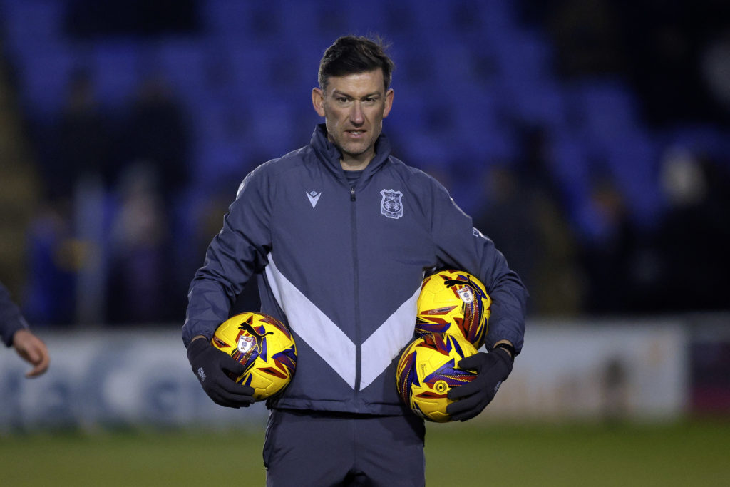 Wrexham coach David Jones before the League One match against Shrewsbury Town.