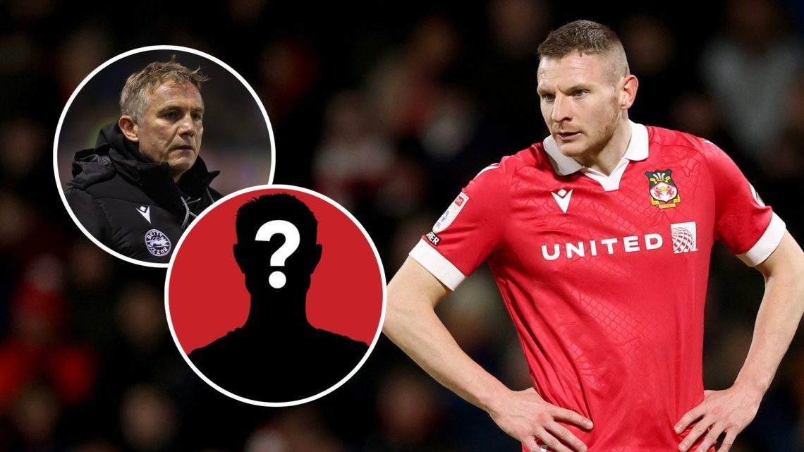 Paul Mullin of Wrexham. Inset, Phil Parkinson and a mystery player.