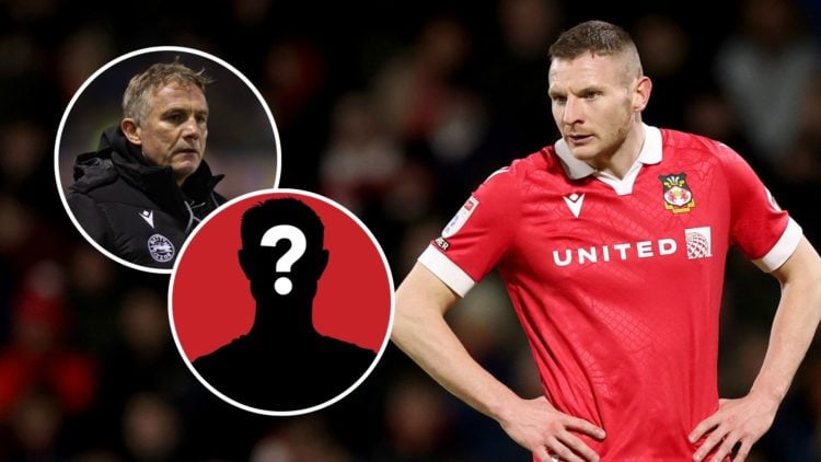 Paul Mullin of Wrexham. Inset, Phil Parkinson and a mystery player.