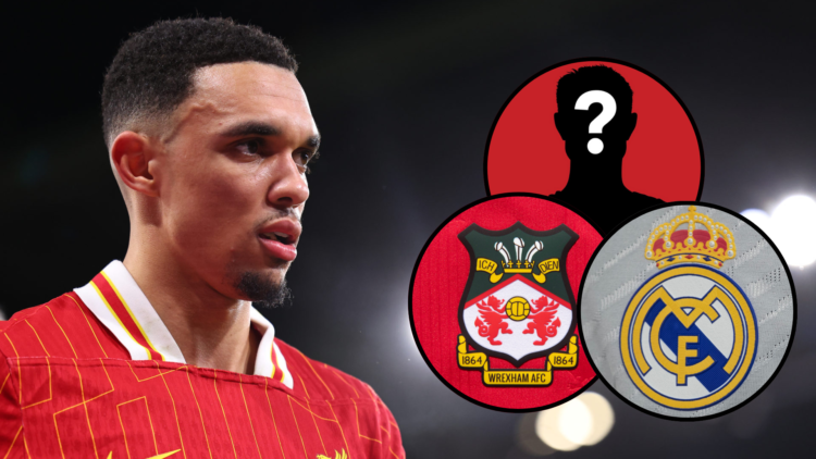 Trent Alexander-Arnold of Liverpool during the UEFA Champions League 2024/25 UEFA Champions League 2024/25 Round of 16 Second Leg match between Liv...