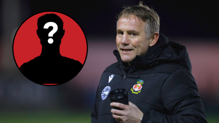 Phil Parkinson looks on during the Sky Bet League One match between Shrewsbury Town FC and Wrexham AFC. Inset, mystery player