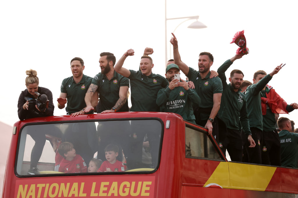 Wrexham FC Celebrate Promotion To League Football With Bus Parade