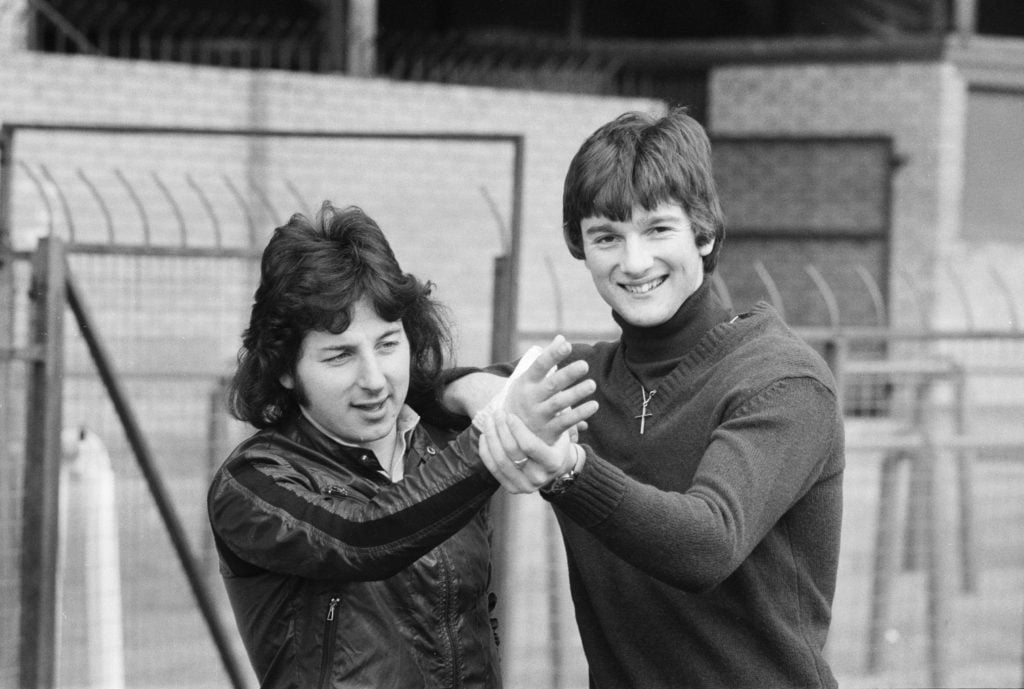 Wrexham pair Eddie Niedzwiecki and Mickey Thomas 1978