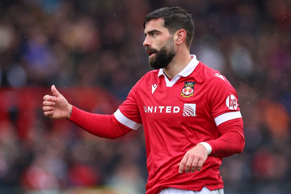 Elliot Lee in action during Wrexham AFC v Bristol Rovers FC in the Sky Bet League One clash.