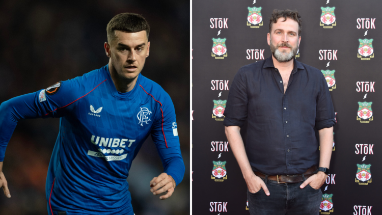 Split image, (L) Tom Lawrence of Rangers FC in action during the UEFA Europa League 2024/25 League Phase MD2 match between Rangers FC and Olympique...