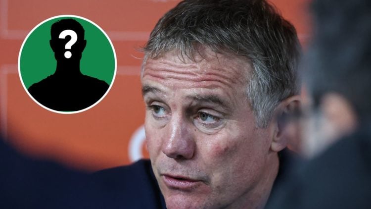 Image of: Wrexham manager Phil Parkinson is interviewed after the match during the Sky Bet League One match between Blackpool FC and Wrexham, Inset...