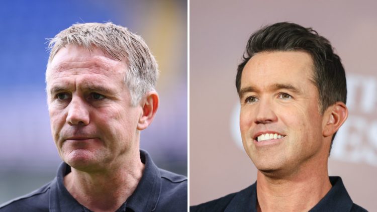 Split Image of: Phil Parkinson, Manager of Wrexham, looks on prior to the Sky Bet League One match between Bolton Wanderers FC and Wrexham, Rob McE...