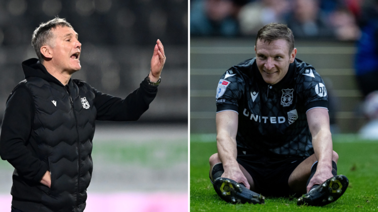 Split image, (L) Wrexham manager Phil Parkinson reacts during the Vertu Trophy Quarter Final match between Wrexham and Bolton Wanderers. (R) Paul M...