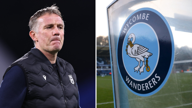Split image, (L) Phil Parkinson manager / head coach of Wrexham ahead of the Sky Bet League One match between Huddersfield Town AFC and Wrexham AFC...