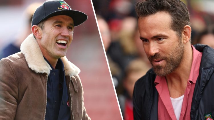 Wrexham Football Club co-owner Rob McElhenney during the Vanarama National League fixture between Wrexham and Notts County. Ryan Reynolds the co-ow...