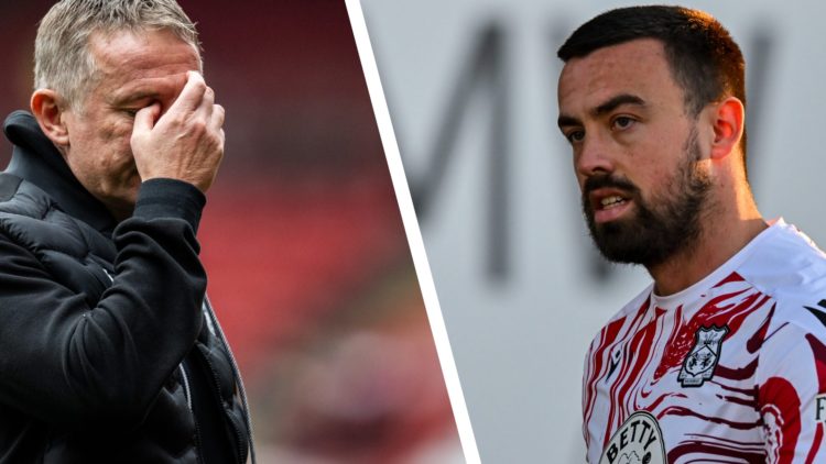 Split image of Wrexham manager Phil Parkinson and defender Eoghan O'Connell.