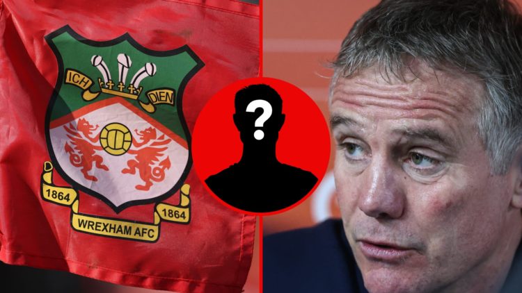 Wrexham badge logo a corner flag during the Vanarama National League match between Wrexham and York City at the Racecourse Ground. Wrexham manager ...