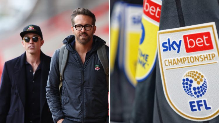 Wrexham Football Club owners Rob McElhenney and Ryan Reynolds arrive ahead of the Vanarama National League match between Wrexham and Boreham Wood. ...