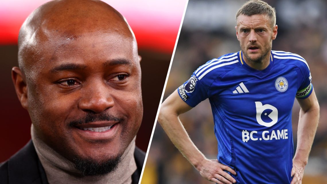 A split image of pundit Nigel Reo-Coker (L) and Leicester City striker Jamie Vardy (R)