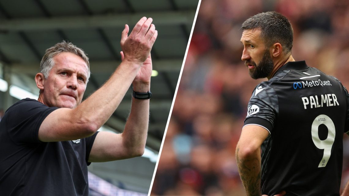 A split image of Wrexham manager Phil Parkinson (L) and Wrexham striker Ollie Palmer (R)