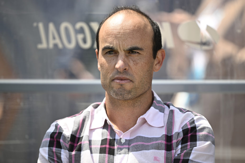 Landon Donovan looks on prior to Angel City FC v San Diego Wave FC clash.