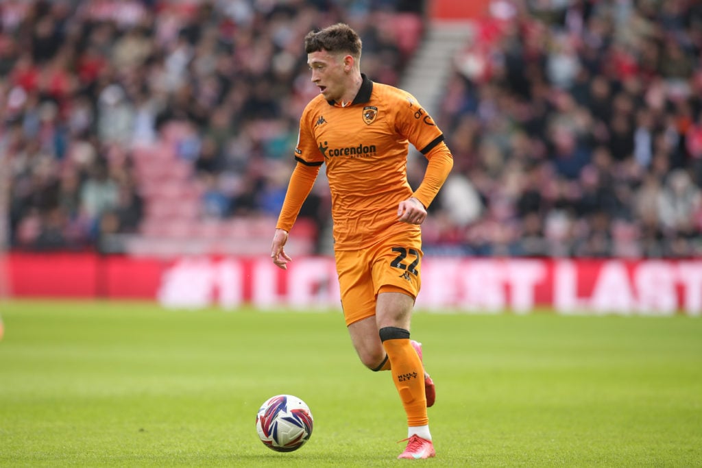Louie Barry in action during Sunderland v Hull City in the Sky Bet Championship clash.