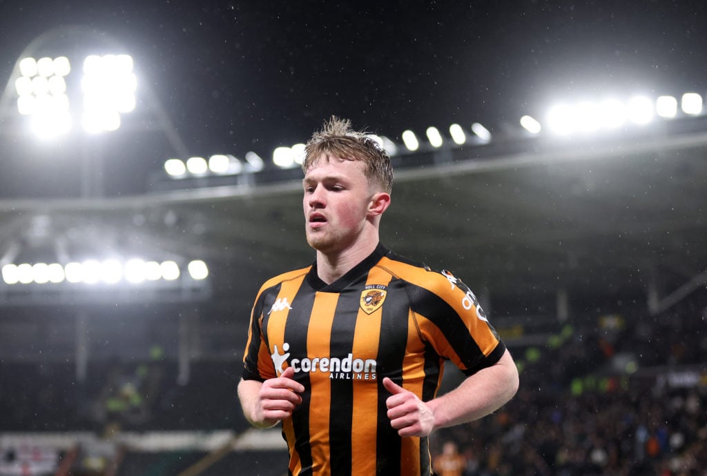 Joe Gelhardt during Hull City AFC v Oxford United FC in the Sky Bet Championship