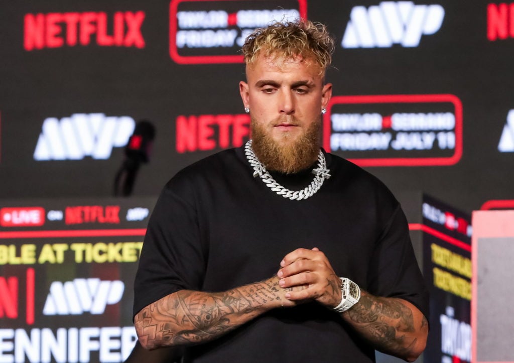 Boxer Jake Paul during a press conference.