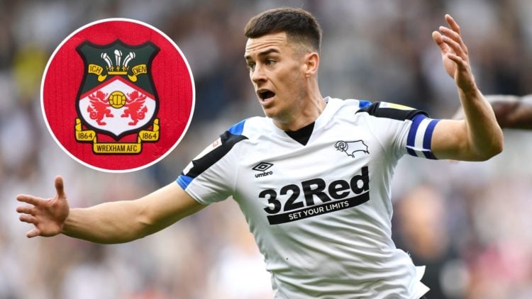 Image of Tom Lawrence of Derby County celebrates after scoring his team's first goal during the Sky Bet Championship match between Derby County and...