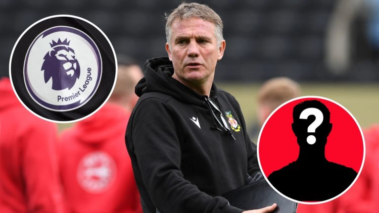 Image of Phil Parkinson, Wrexham manager during the Sky Bet League 2 match between Notts County and Wrexham, Inset of A detailed view of a Premier ...