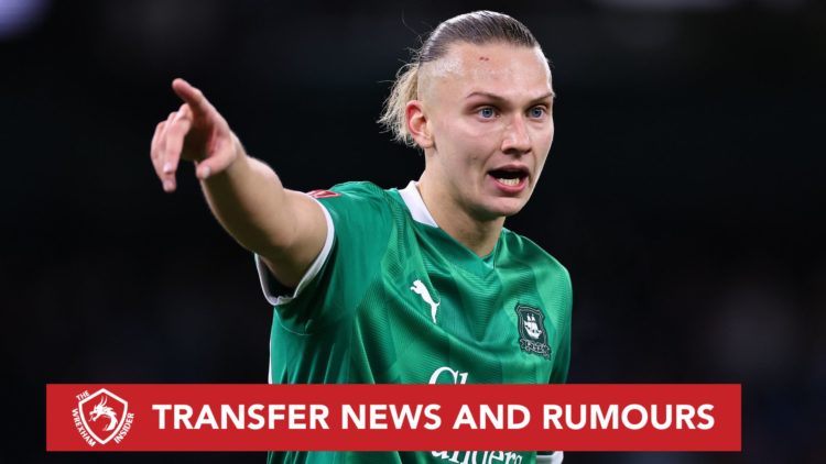 Image of:Maksym Talovierov of Plymouth Argyle during the Emirates FA Cup Fifth Round match between Manchester City and Plymouth Argyle, Inset of: W...