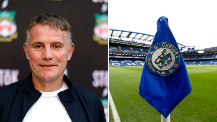 Phil Parkinson attends the "Welcome to Wrexham: Wrex Coast Tour" kick-off party at The Beverly Hilton. A detailed view of of Chelsea FC badge is se...