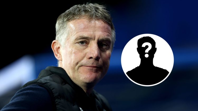 Wrexham manager Phil Parkinson. Inset, mystery player graphic.