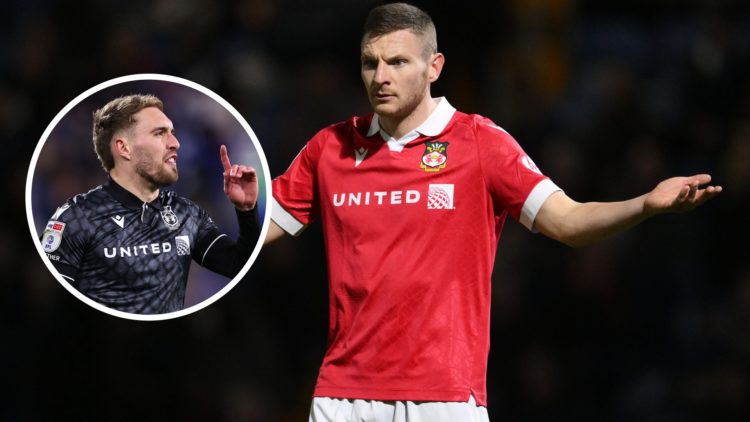 Wrexham striker Paul Mullin. Inset, Sam Smith.
