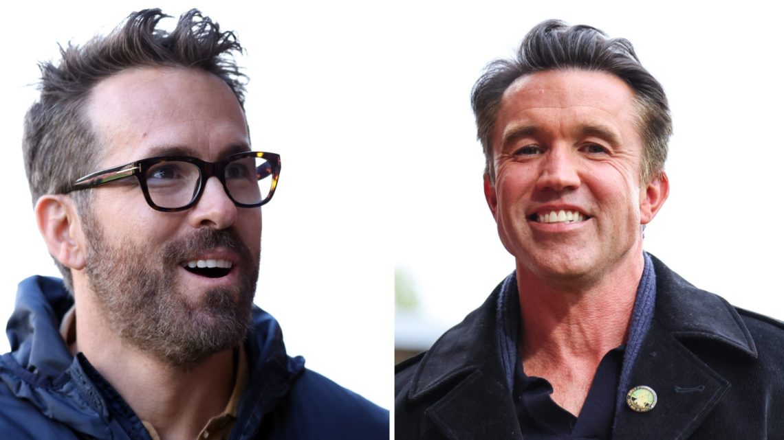 Ryan Reynolds, Owner of Wrexham looks on during the Vanarama National League match between Wrexham and Notts County. Rob McElhenney co-owner of Wre...